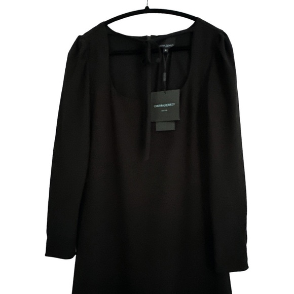 Nwt Cynthia Rowley Waverly Crepe Tie Neck Dress - Picture 11 of 12